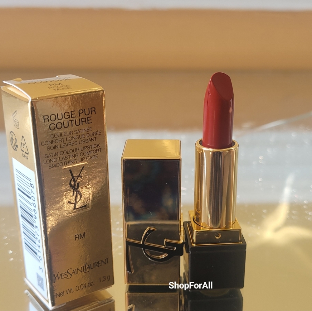 NEW YSL Yves Saint Laurent Rouge Muse RM Pur Couture Deluxe Mini Red Lipstick